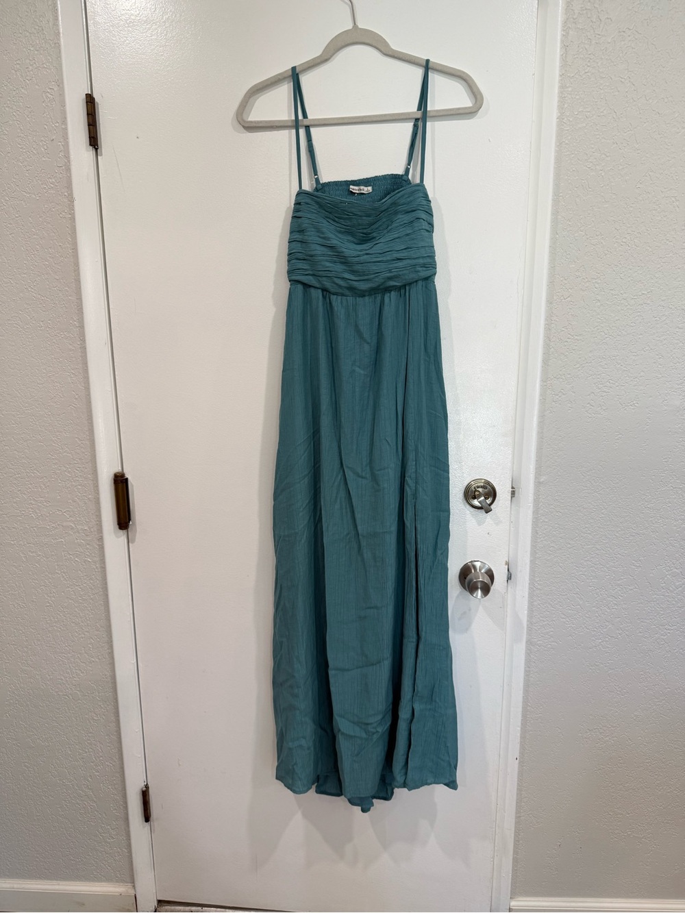 Abercrombie & Fitch Teal Spaghetti-Strap Maxi Dress